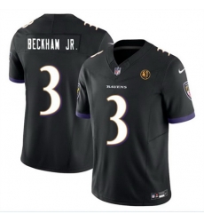 Baltimore Ravens 3 Odell Beckham Jr Black 2023 F U S E With John Madden Patch Vapor Limited Football Jersey