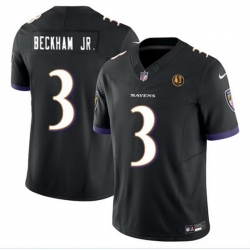 Baltimore Ravens 3 Odell Beckham Jr Black 2023 F U S E With John Madden Patch Vapor Limited Football Jersey