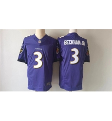 Baltimore Ravens 3 Odell Beckham Jr Purple 2023 F U S E Vapor Untouchable Stitched Football Jersey