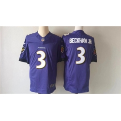 Baltimore Ravens 3 Odell Beckham Jr Purple 2023 F U S E Vapor Untouchable Stitched Football Jersey