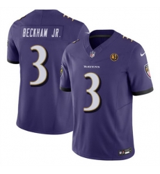 Baltimore Ravens 3 Odell Beckham Jr Purple 2023 F U S E With John Madden Patch Vapor Limited Football Jersey
