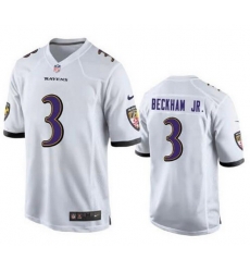 Baltimore Ravens 3 Odell Beckham Jr White NFL Vapor Limited Jerseys
