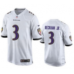 Baltimore Ravens 3 Odell Beckham Jr White NFL Vapor Limited Jerseys
