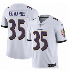 Baltimore Ravens 35 Gus Edwards White Stitched NFL Vapor Untouchable Limited Jersey