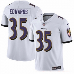 Baltimore Ravens 35 Gus Edwards White Stitched NFL Vapor Untouchable Limited Jersey