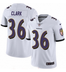 Baltimore Ravens 36 Chuck Clark White Stitched NFL Vapor Untouchable Limited Jersey