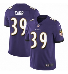Baltimore Ravens 39 Brandon Carr Purple Team Color Stitched NFL Vapor Untouchable Limited Jersey