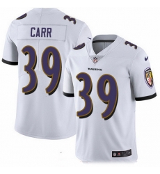 Baltimore Ravens 39 Brandon Carr White Stitched NFL Vapor Untouchable Limited Jersey