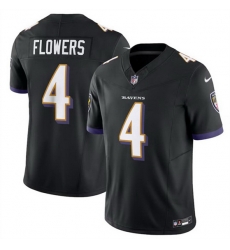Baltimore Ravens 4 Zay Flowers Black 2023 F U S E Vapor Limited Football Jersey