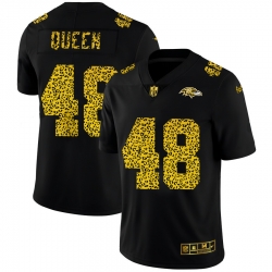Baltimore Ravens 48 Patrick Queen Black Leopard Print Fashion Vapor Limited NFL Jersey