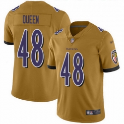 Baltimore Ravens 48 Patrick Queen Gold Stitched NFL Limited Inverted Legend Jersey