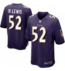 Baltimore Ravens 52 Ray Lewis Game Purple Team Color NFL Jersey