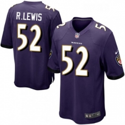 Baltimore Ravens 52 Ray Lewis Game Purple Team Color NFL Jersey