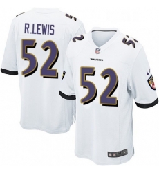 Baltimore Ravens 52 Ray Lewis Game White NFL Jersey