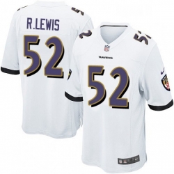 Baltimore Ravens 52 Ray Lewis Game White NFL Jersey