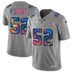 Baltimore Ravens 52 Ray Lewis Multi Color 2020 NFL Crucial Catch NFL Jersey Greyheather