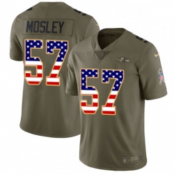 Baltimore Ravens 57 CJ Mosley Limited OliveUSA Flag Salute To Service NFL Jersey