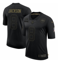 Baltimore Ravens 8 Lamar Jackson Black 2020 Salute To Service Limited Jersey