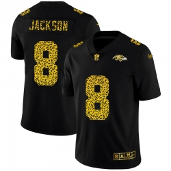Baltimore Ravens 8 Lamar Jackson Leopard Print Fashion Vapor Limited NFL Jersey Black