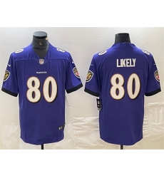 Baltimore Ravens 80 Isaiah Likely Purple Vapor Limited Football Jersey