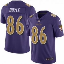 Baltimore Ravens 86 Nick Boyle Purple Stitched NFL Limited Rush Jersey