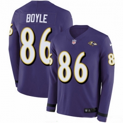 Baltimore Ravens 86 Nick Boyle Purple Team Color Stitched NFL Limited Therma Long Sleeve Jersey