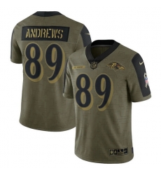 Baltimore Ravens 89 Mark Andrews Olive 2021 Salute To Service Limited Player Jersey