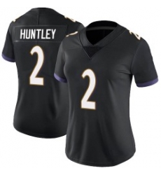 Women's Baltimore Ravens 2 Tyler Huntley Black Vapor Untouchable Limited Jersey