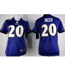 Women's Baltimore Ravens 20 Ed Reed Purple NFL Jerseys