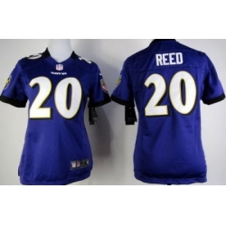 Women's Baltimore Ravens 20 Ed Reed Purple NFL Jerseys