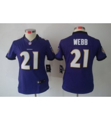 Women's Baltimore Ravens 21 Lardarius Webb Purple Color LIMITED Jersey