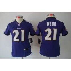 Women's Baltimore Ravens 21 Lardarius Webb Purple Color LIMITED Jersey