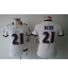 Women's Baltimore Ravens 21 Lardarius Webb White Color LIMITED Jersey