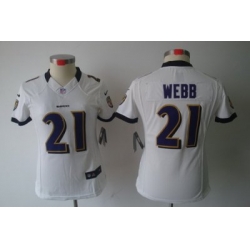 Women's Baltimore Ravens 21 Lardarius Webb White Color LIMITED Jersey