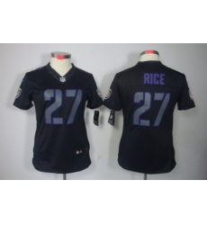 Women's Baltimore Ravens 27 Ray Rice Black Jerseys Impact Limited