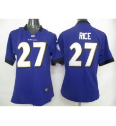 Women's Baltimore Ravens 27 Ray Rice Purple Jersey