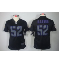 Women's Baltimore Ravens 52 R.Lewis Black Jerseys Impact Limited