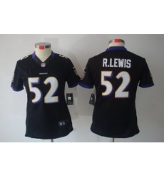 Women's Baltimore Ravens 52 R.Lewis Black Limited Jerseys