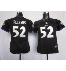 Women's Baltimore Ravens 52 R.Lewis Black NFL Jerseys