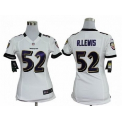Women's Baltimore Ravens 52 R.Lewis White Jerseys