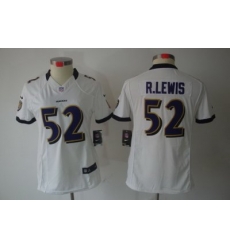 Women's Baltimore Ravens 52 R.Lewis White Limited Jerseys