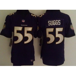 Women's Baltimore Ravens 55 Terrell Suggs Purple NFL Jerseys