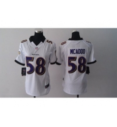 Women's Baltimore Ravens 58 Elvis Dumervil White Jerseys