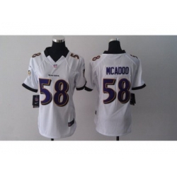 Women's Baltimore Ravens 58 Elvis Dumervil White Jerseys