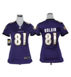 Women's Baltimore Ravens 81 Anquan Boldin Purple NFL Jerseys
