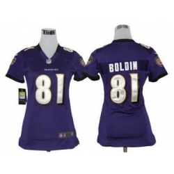 Women's Baltimore Ravens 81 Anquan Boldin Purple NFL Jerseys