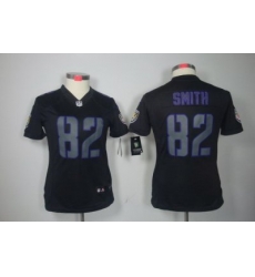Women's Baltimore Ravens 82 Torrey Smith Black Jerseys Impact Limited