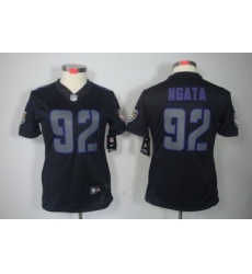 Women's Baltimore Ravens 92 Haloti Ngata Black Jerseys Impact Limited