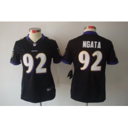 Women's Baltimore Ravens 92 Haloti Ngata Black Limited Jerseys