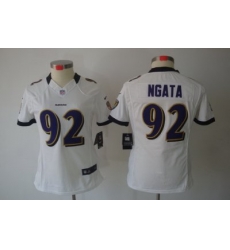 Women's Baltimore Ravens 92 Haloti Ngata White Limited Jerseys